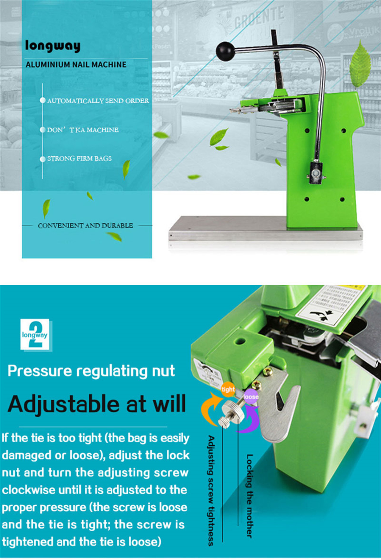 ផ្សារទំនើបពិសេស 711 U Shape Mini Sealing Machine Plastic Bag Seal Machine Packing Fruit Vegetable Tying Machine (1)