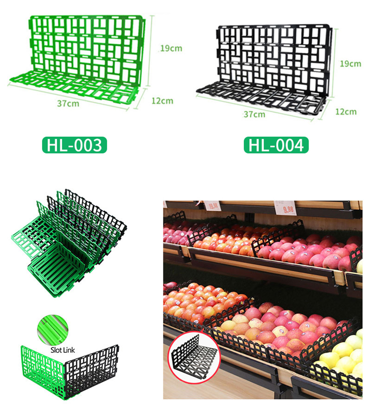 Supermarket Fresh Baffle Fruit and Vegetable Plastic Partition Fence Panel (2)