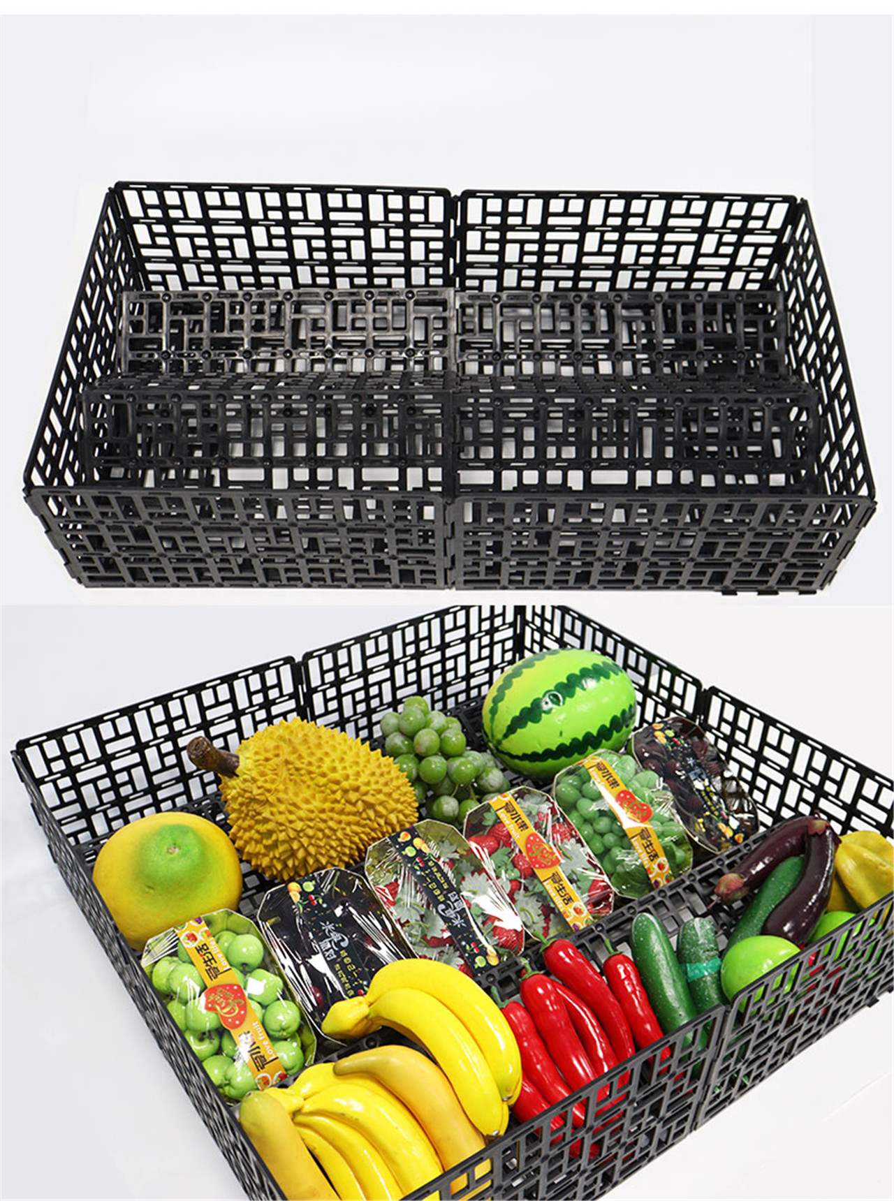 Supermarket Fresh Baffle Fruit and Vegetable Plastic Partition Fence Panel (6)